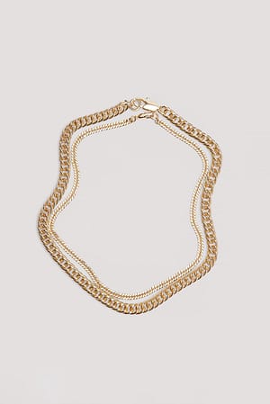 Gold Recycled Double Chain Necklace