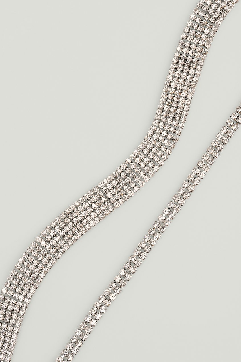 Accessoires Halsketten | Doppelpack Halskette mit Strass - TD69444