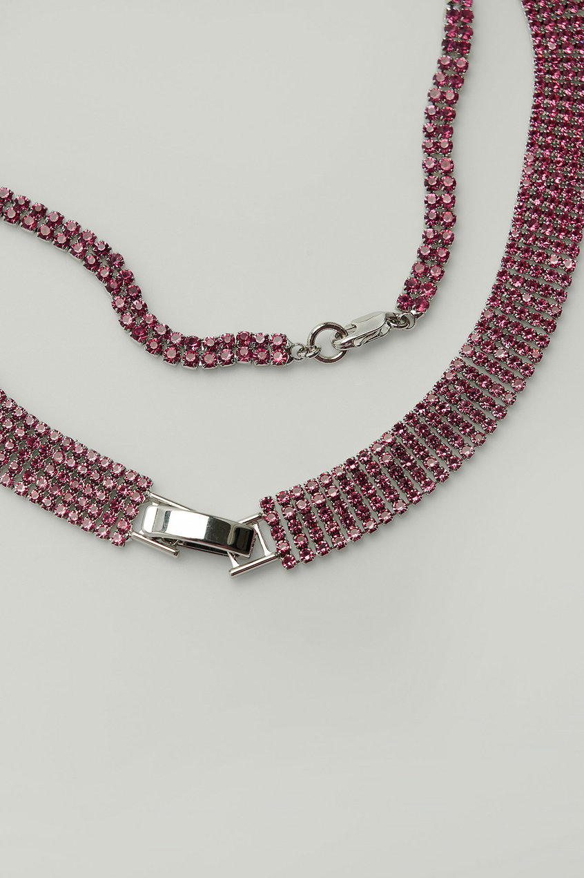 Accessoires Colliers | Lot de deux colliers larges en strass - TH01617