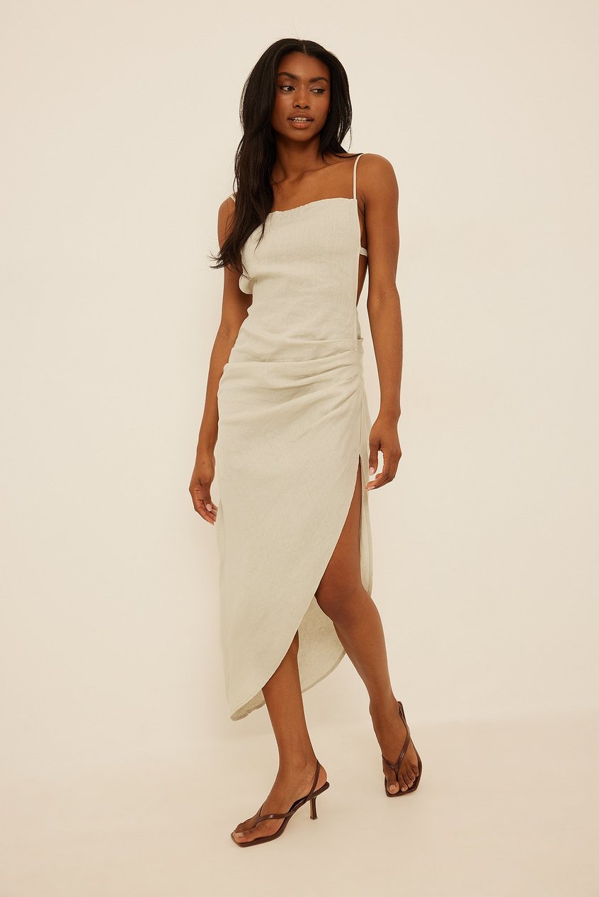 Kleider Strandkleider | Drapiertes Kleid mit Trägern - KQ71537