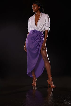 Draped Maxi Skirt Purple | NA-KD