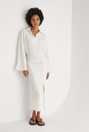 White Khaoula x NA-KD Drawstring Detail Dress