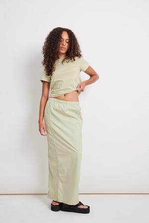 Sage Maxi gonna con coulisse