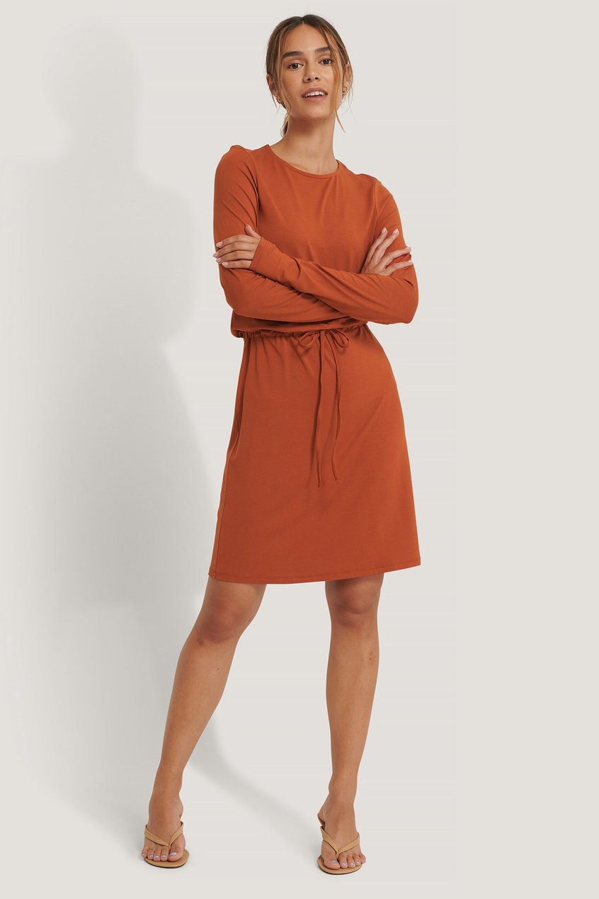 Robes Robe jersey | Drawstring Jersey Dress Orange - VY05283