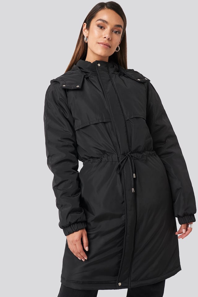 Drawstring Parka Black