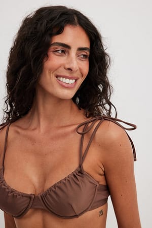 Brown Bikini-bh med bindebånd
