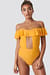 Dropped Shoulder Frill Swimsuit