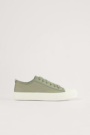 Khaki Low Lace Up Trainers