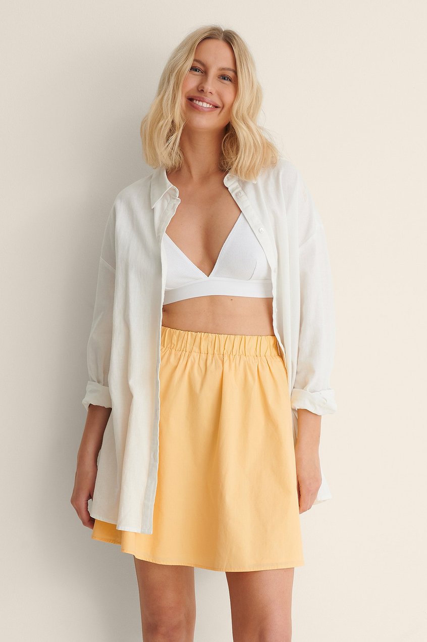 Selected Items Summer Skirts | Minifalda de algodón con cintura elástica orgánica - VX73764
