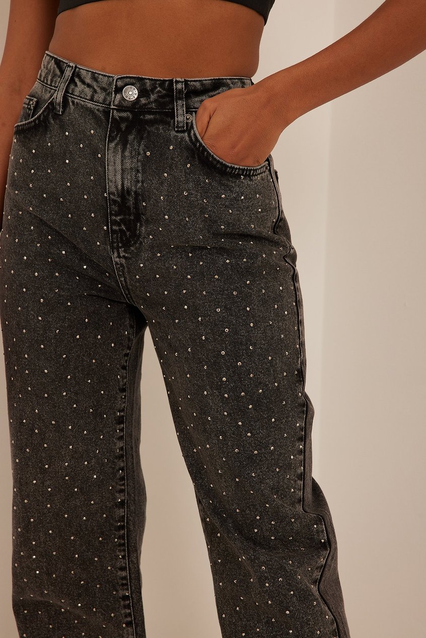 Jeans High Waisted Jeans | Organische Denim-Jeans mit geradem Bein - UZ93567