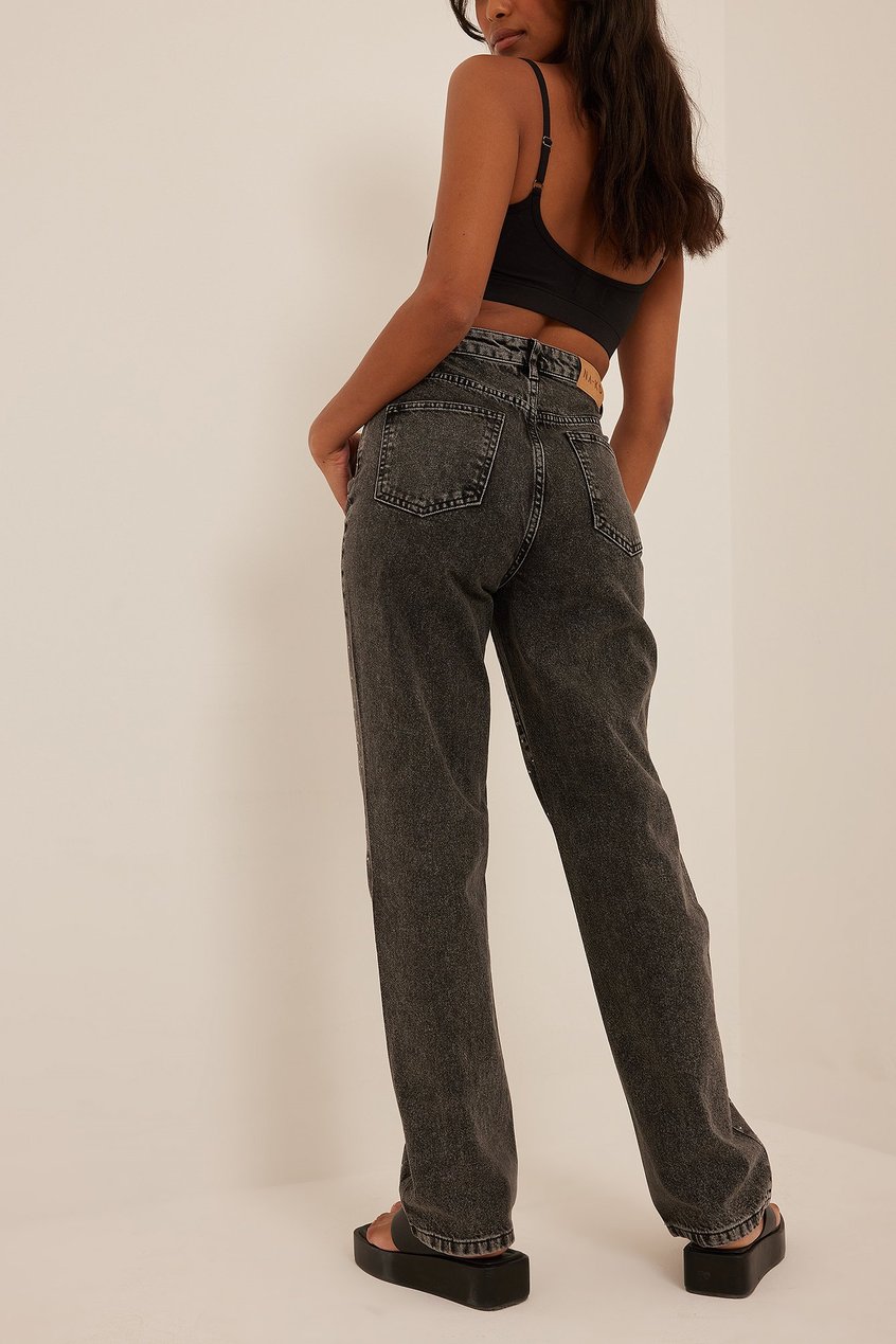 Jeans High Waisted Jeans | Organische Denim-Jeans mit geradem Bein - UU51206