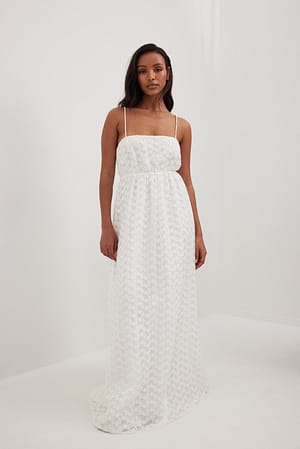 Off White Broderet kjole