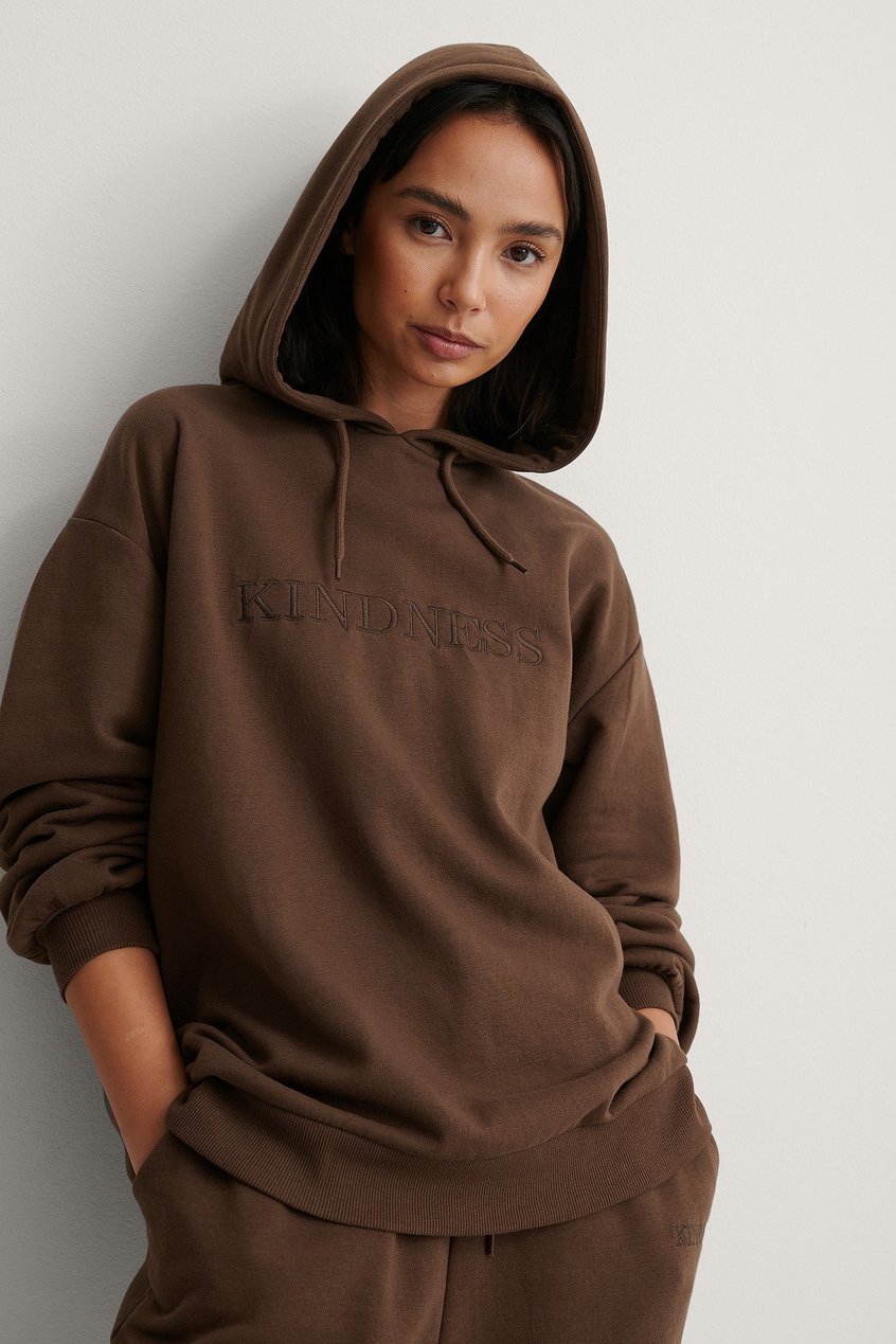 Hoodies & Sweatshirts Reborn Collection | Organischer Oversize Kapuzenpullover mit Stickereien - QS04806