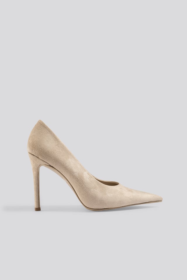 Extreme Pointy Stiletto Pumps Beige