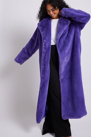 Faux Fur Coat Purple | NA-KD