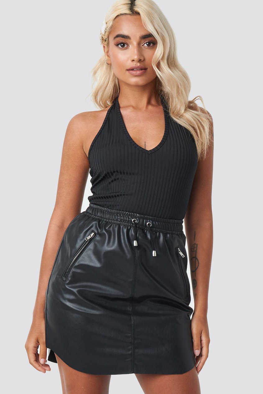 Jupes Skirts | Faux Leather Casual Skirt - PF54604