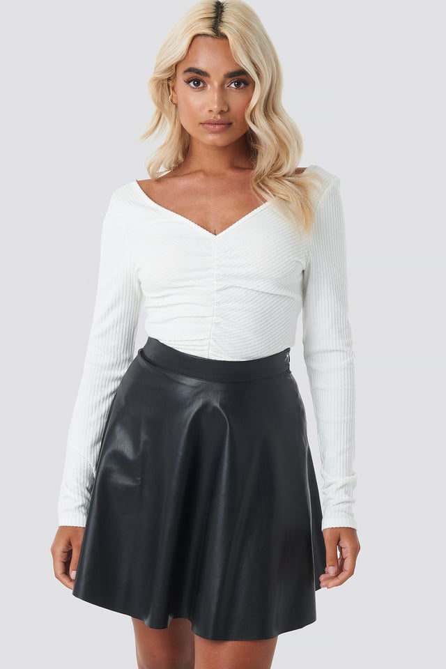 Faux Leather Mini Skirt Black