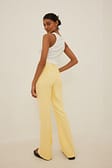 Light Yellow Recycled Flared High Waist Suit Pants