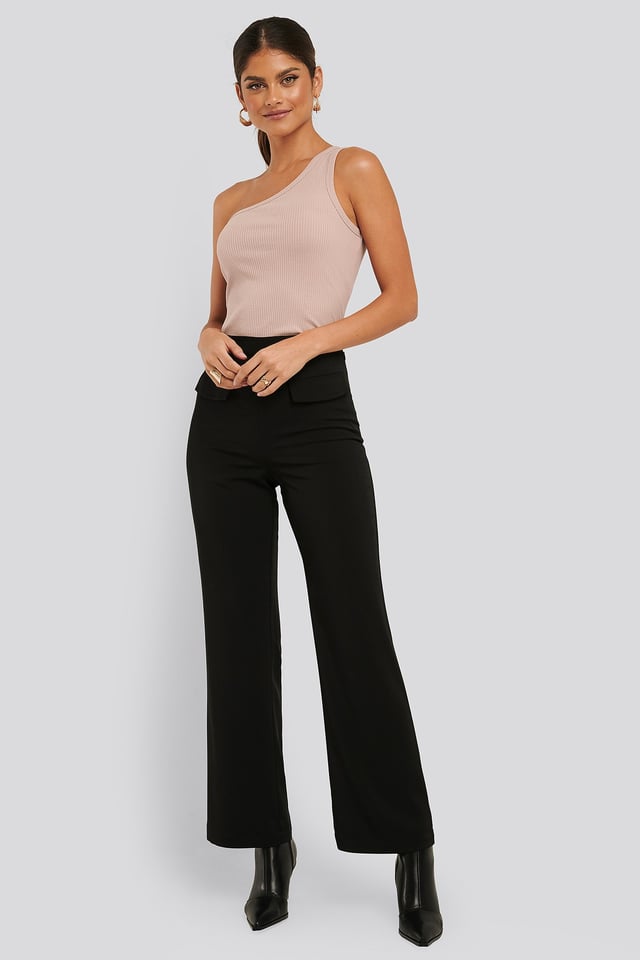 Flared Suit Pants Black