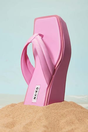 Light Pink Högklackade sandaler med plattform