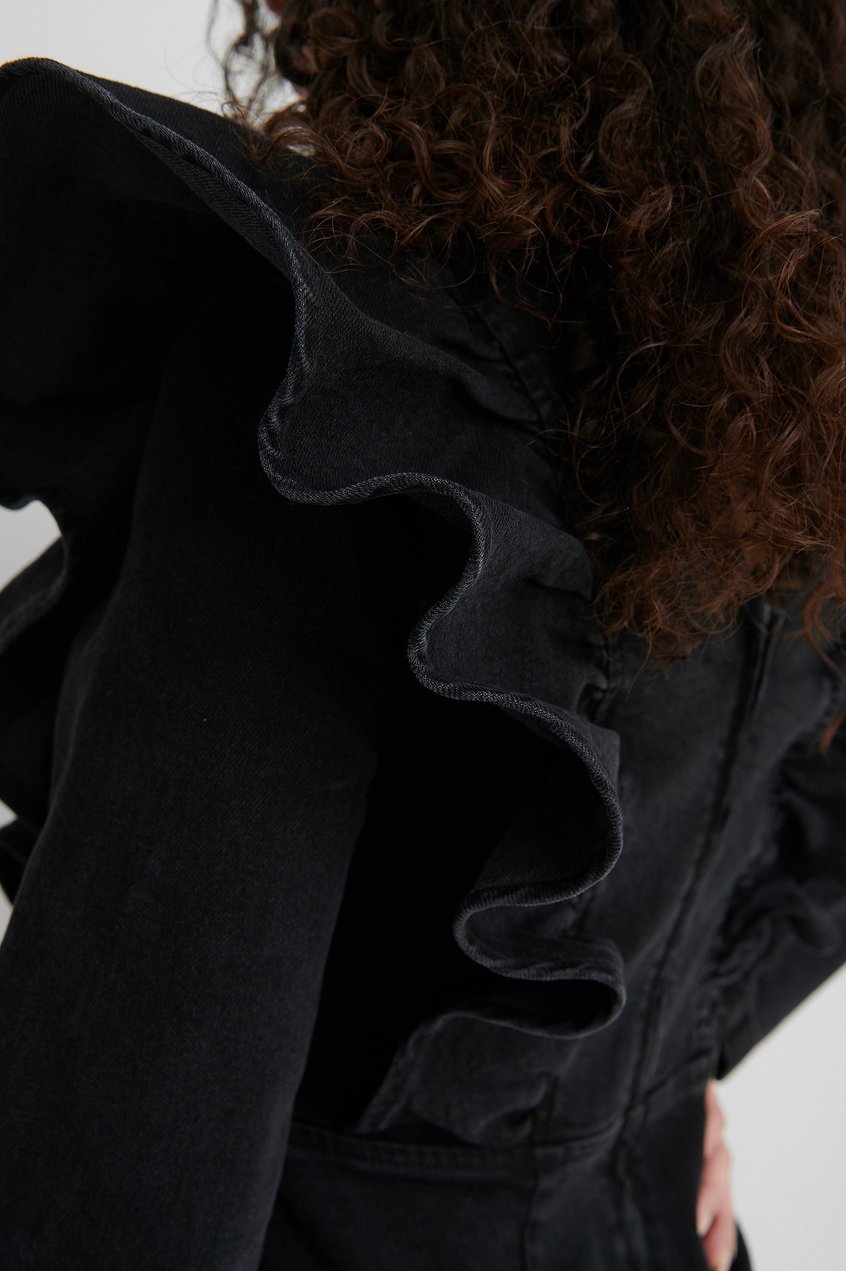 Kleider Reborn Collection | Organisches Jeanskleid aus Volant - BY07685