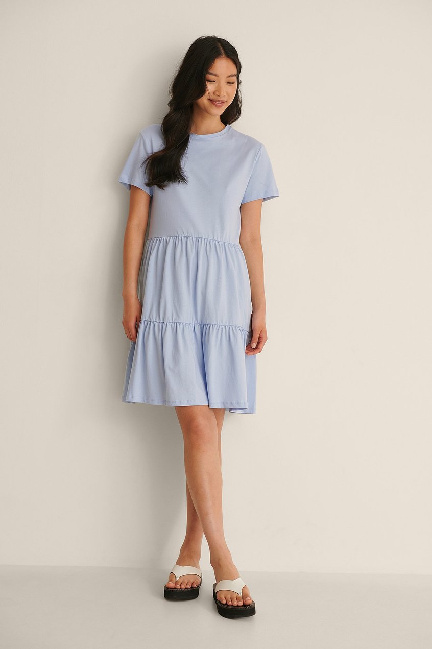 Kleider Silvester Kleidung | Organisches Kleid mit Volantdetail - HA17220