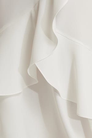 Flounce Midi Skirt Offwhite | NA-KD