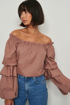 Old Rose Off-shoulder blouse