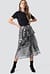 Flounce Sequins Midi Skirt