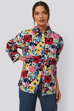 Poppy Flower NA-KD Trend Flowery Shirt