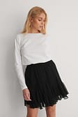 Black Flowy Mini Skirt