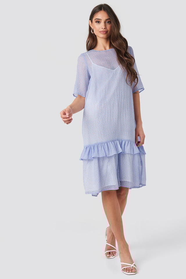 Flowy Dotted Dress Purple