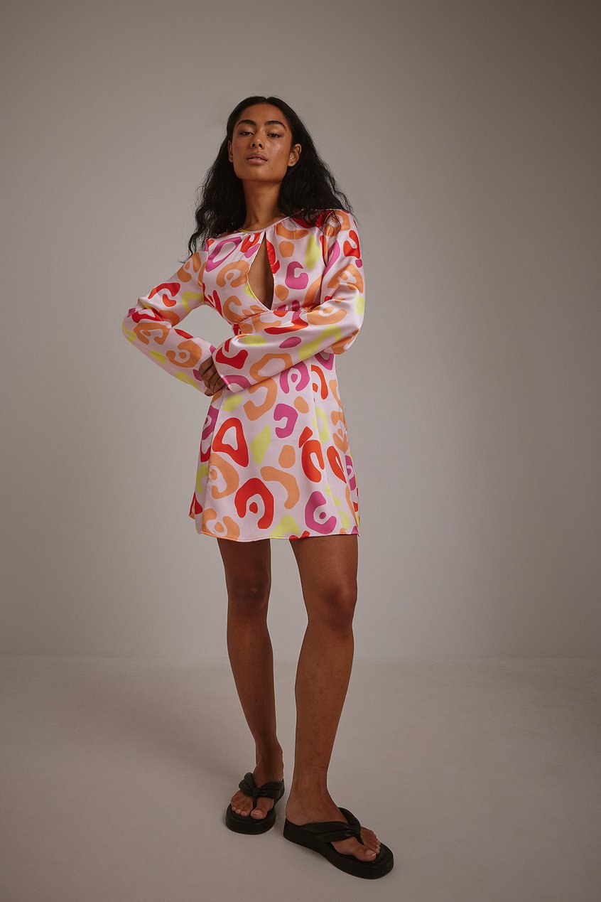 Kleider Print Kleid | Flowy Cut Out Mini Dress - SN55511