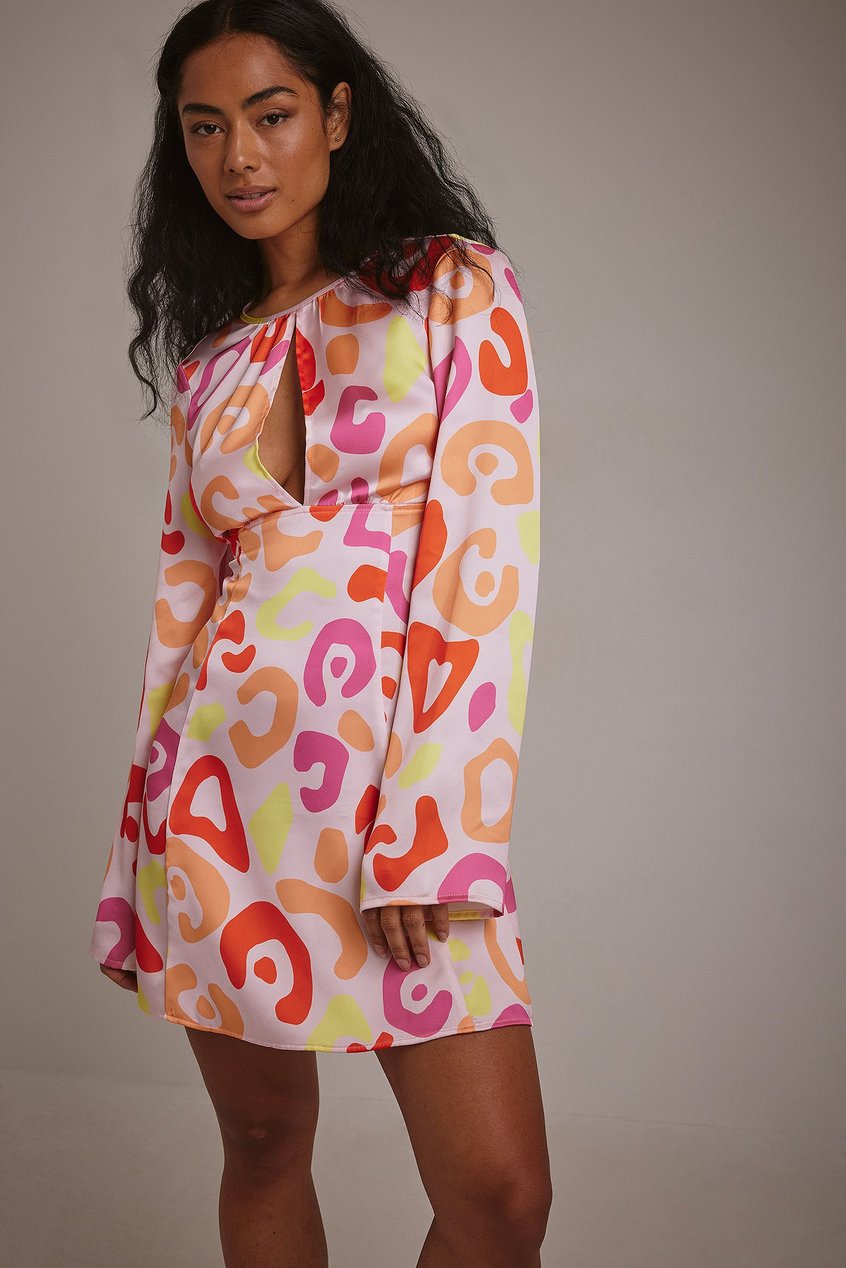 Kleider Print Kleid | Flowy Cut Out Mini Dress - WY91890
