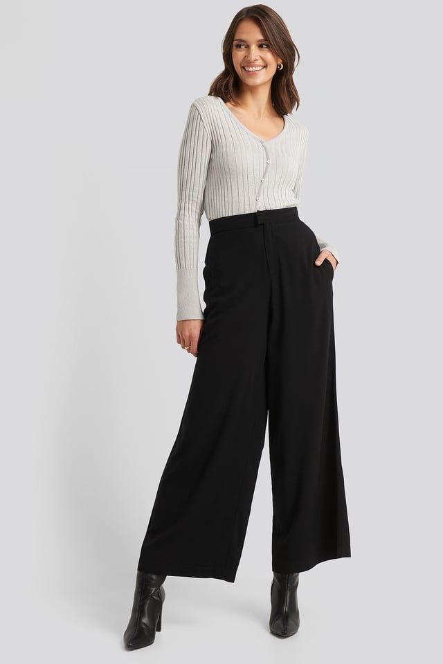 Flowy Wide Leg Pants Black