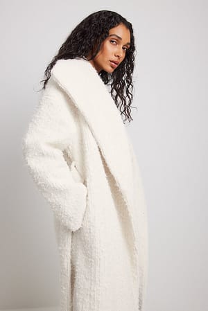 Offwhite Long manteau avec col replié