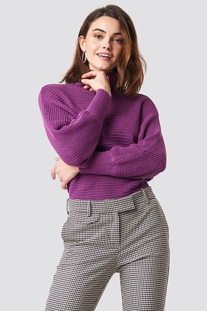 Purple NA-KD Folded Knitted Sweater