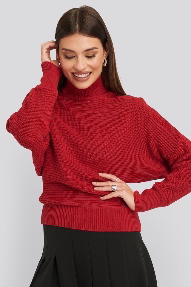 Folded Knitted Sweater Poppy Red