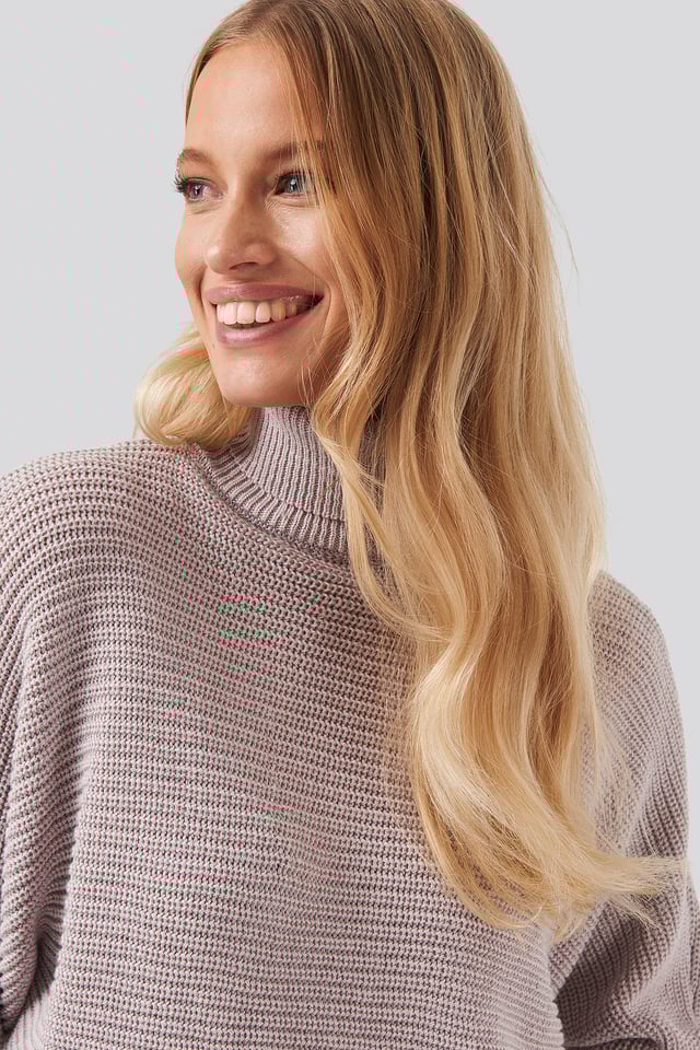 Folded Knitted Sweater Dusty Light Purple