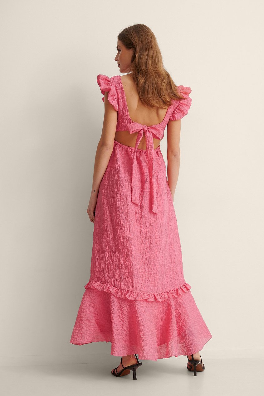 Vestidos Open Back Dresses | Frill Detail Maxi Dress - WE93238