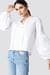 Frill V-Neck Puff Sleeve Blouse