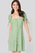 Front Button Knot Detailed Dress