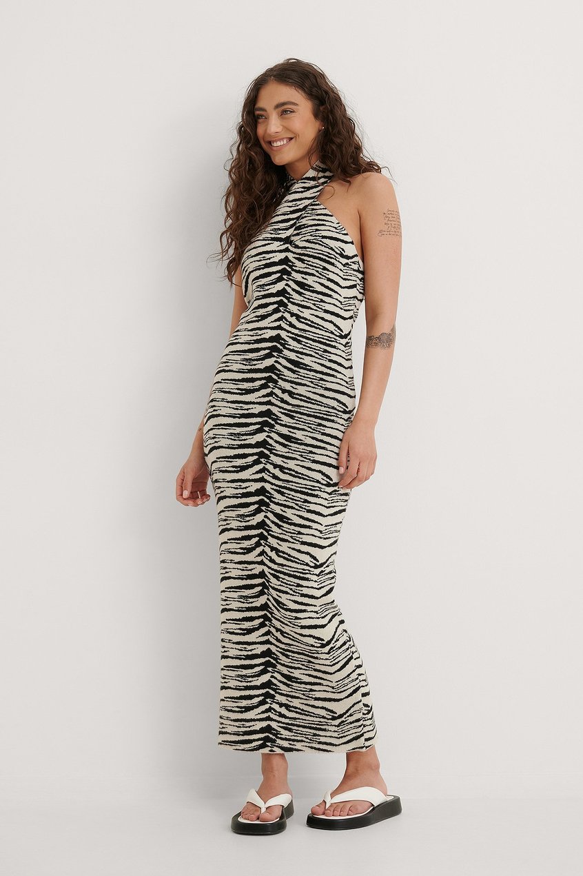 Kleider Abendkleider | Zebra-Strickkleid - PG33357