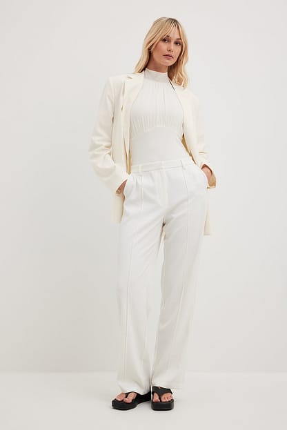 Offwhite Front Draped Tie Top