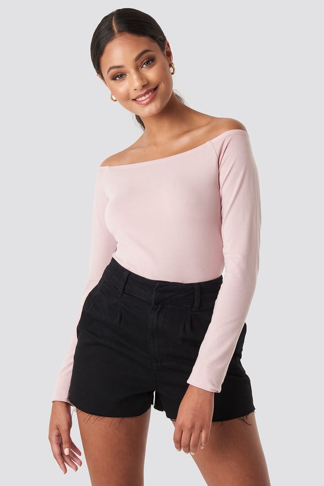 Front Pleat Denim Shorts Black