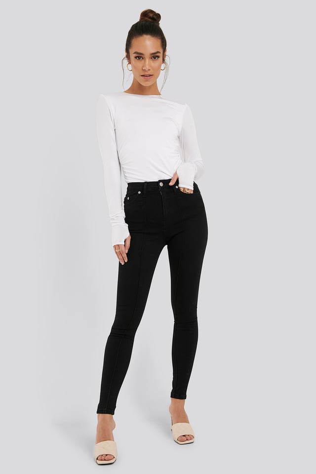 Denimfarkut Tiukalla Istuvuudella Black