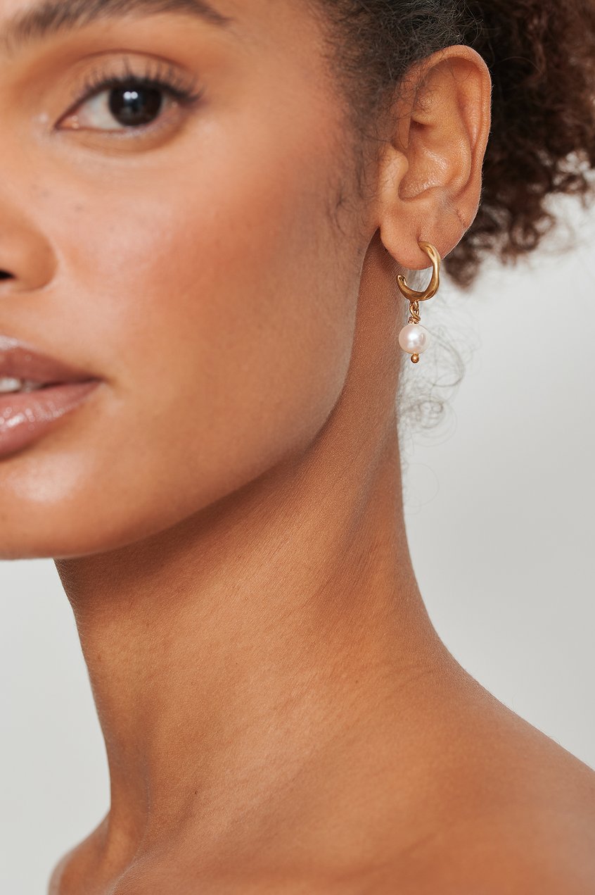Accessoires Boucles d'oreilles | Créoles dépolies avec pendants perles recyclées - LS78224
