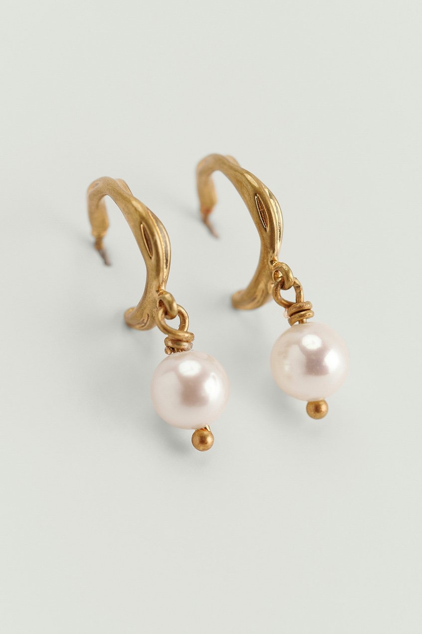 Accessoires Boucles d'oreilles | Créoles dépolies avec pendants perles recyclées - LS78224