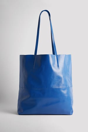Cobalt Blue Glossy Patent Leather Tote