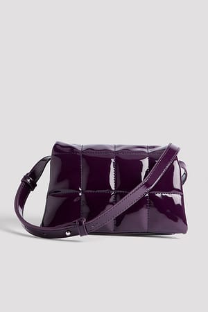 Plum Glossy Patent Quilted Bag